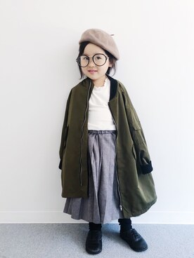 「allolun.（オールオルン）のアイテム（ワンピース/ドレス）」を使った、akarinaさん（キッズ・110cm）の秋コーディネート