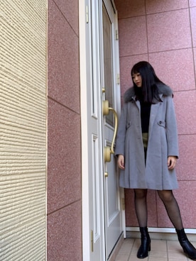 「シック」｜「アイテム（ノーカラーコート）」を使った、ヨシコ🎒コレクションさん（レディース・165cm）の冬コーディネート