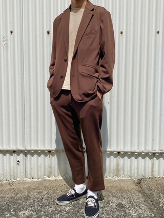 yuya.使用「Loungewear tokyo（ジョーゼットストレッチ シングル テーラード 2Bジャケット×トラウザーズ 【セットアップ】）」的時尚穿搭
