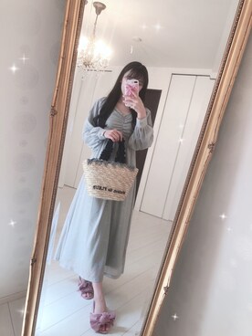 「部屋撮り」｜「アイテム（ワンピース/ドレス）」を使った、momoさん（レディース・159cm）の春コーディネート