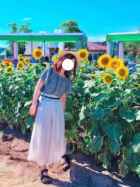 「ひまわり畑」｜「アイテム（その他）」を使った、⁽⁽ଘ( aya )ଓ⁾⁾さん（レディース・160cm）の夏コーディネート