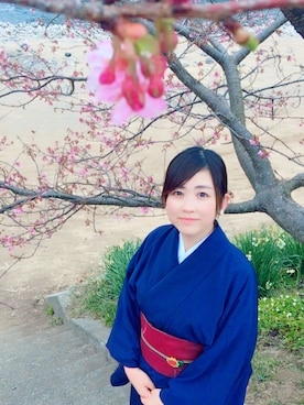 「ふりふ」｜「アイテム（浴衣）」を使った、yuckeyさん（レディース・164cm）の冬コーディネート