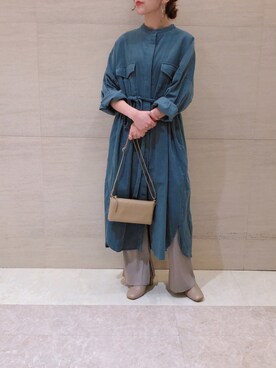 「レザーブーツ」｜「アイテム（ワンピース/ドレス）」を使った、アヤカさん（レディース・159cm）の秋コーディネート