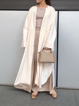 「アイテム（ステンカラーコート）」を使った、アヤカさん（レディース・159cm・20代）の冬コーディネート