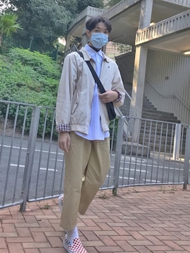 「FILA（フィラ）のアイテム（バッグ）」を使った、Mingsさん（メンズ・170cm）の冬コーディネート