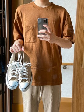 「EMMA  CLOTHES」｜「アイテム（チノパンツ）」を使った、ぷぷ君さん（メンズ・165cm）の夏コーディネート