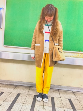「SEVENDAYS=SUNDAY（セブンデイズサンデイ）のアイテム（ピーコート）」を使った、noiriさん（レディース・161cm）の冬コーディネート