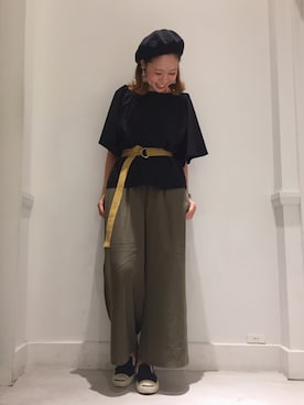 「E hyphen world gallery（イーハイフンワールドギャラリー）のアイテム（Tシャツ/カットソー）」を使った、noiriさん（レディース・161cm）の夏コーディネート