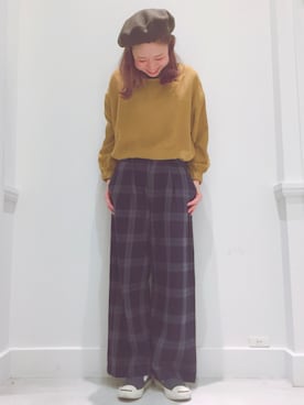 「アイテム（ハンチング/ベレー帽）」を使った、noiriさん（レディース・161cm）の秋コーディネート