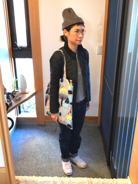 「n100（エヌワンハンドレッド）のアイテム」を使った、むぅさん（レディース・162cm）の冬コーディネート