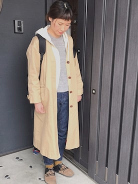 「yuni（ユニ　）のアイテム（トレンチコート）」を使った、むぅさん（レディース・162cm）の春コーディネート