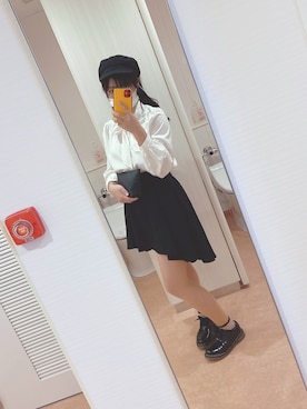 「Honeys（ハニーズ）のアイテム（キャスケット）」を使った、まちゃんさん（レディース・156cm）の秋コーディネート