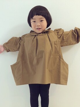 「nunuforme（ヌヌ）のアイテム（シャツ/ブラウス、ベージュ系）」を使った、ka___iさん（キッズ・110cm）の夏コーディネート