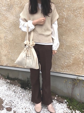 「VAN（バン）のアイテム（シューズ）」を使った、yuukaさん（レディース・157cm）の春コーディネート