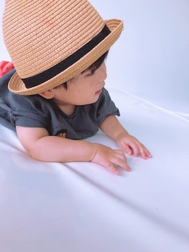 「maarook（マルーク）のアイテム（帽子）」を使った、ぎんのすけとすずのすけさん（キッズ・90cm）の冬コーディネート