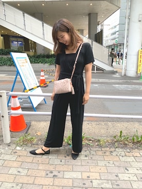 「ANAP（アナップ）のアイテム（オールインワン・サロペット）」を使った、ゆうみさん（レディース・168cm）の夏コーディネート