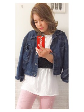 「ZARA（ザラ）のアイテム（Tシャツ/カットソー、ホワイト系）」を使った、manamiさん（レディース・150cm）の春コーディネート