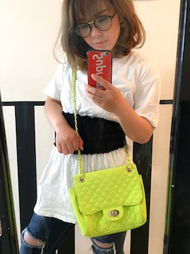 「ZARA（ザラ）のアイテム（Tシャツ/カットソー、ホワイト系）」を使った、manamiさん（レディース・150cm）の夏コーディネート