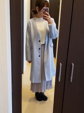 「シャーベットカラー」｜「アイテム（ジャケット/アウター）」を使った、あやさん（レディース・159cm）の冬コーディネート