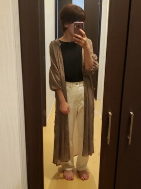 「ハイウエストストレートジーンズ」｜あやさん（レディース・159cm）の夏コーディネート