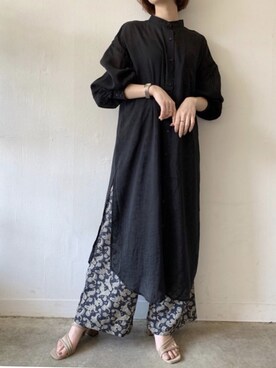 「Lumier（リュミエ）のアイテム（シャツワンピース）」を使った、memeさん（レディース・158cm）の春コーディネート