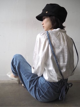 「Lumier（リュミエ）のアイテム（サロペット/オーバーオール）」を使った、memeさん（レディース・159cm）の冬コーディネート