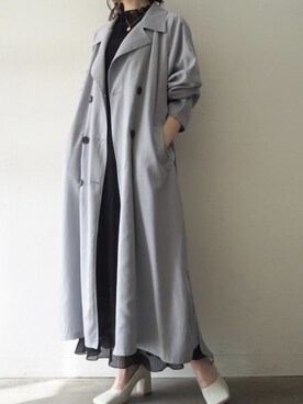 「Lumier（リュミエ）のアイテム（トレンチコート）」を使った、memeさん（レディース・159cm）の春コーディネート