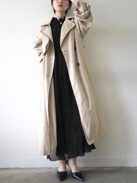 「Lumier（リュミエ）のアイテム（トレンチコート）」を使った、memeさん（レディース・159cm）の春コーディネート
