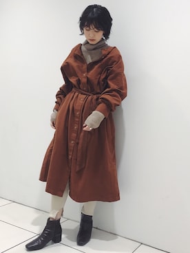 小山 愛梨さん（レディース・153cm）の冬コーディネート