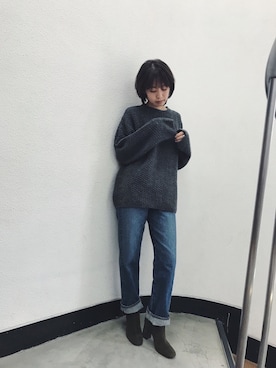 小山 愛梨さん（レディース・153cm）の冬コーディネート