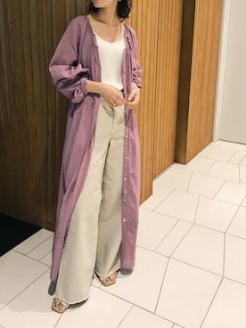 「コットンレース」｜小山 愛梨さん（レディース・153cm）の夏コーディネート