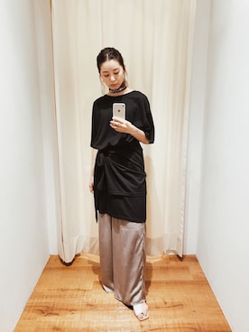 「モダン」｜「アイテム（ワンピース/ドレス）」を使った、小山 愛梨さん（レディース・153cm）の夏コーディネート