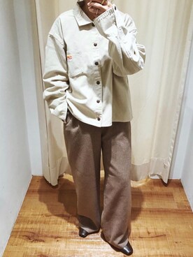 「153cm」｜「アイテム（ブルゾン）」を使った、小山 愛梨さん（レディース・153cm）の秋コーディネート