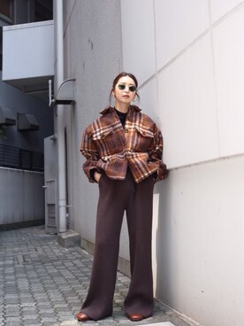 「153cm」｜「アイテム（ブルゾン）」を使った、小山 愛梨さん（レディース・153cm）の秋コーディネート