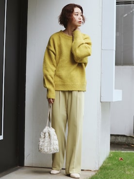 「ピスタチオ」｜「アイテム（ブーツ）」を使った、小山 愛梨さん（レディース・153cm）の秋コーディネート