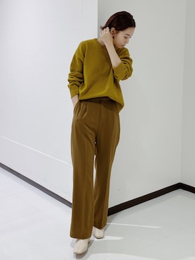 「ピスタチオ」｜「アイテム（ブーツ）」を使った、小山 愛梨さん（レディース・153cm）の秋コーディネート