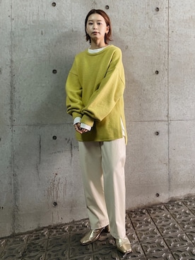「ピスタチオ」｜「アイテム（ブーツ）」を使った、小山 愛梨さん（レディース・153cm）の冬コーディネート