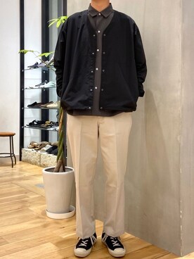 「BURLAP OUTFITTER（バーラップアウトフィッター）のアイテム（ブルゾン）」を使った、ショウゴさん（メンズ・182cm）の春コーディネート