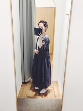 「chambre de charme（シャンブルドゥシャーム）のアイテム（ワンピース）」を使った、mayumi さん（レディース・157cm）の夏コーディネート