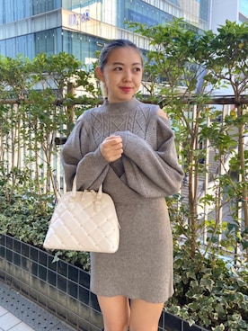 「ヘアアレンジ」｜「アイテム（ブルゾン）」を使った、アラレさん（レディース・160cm）の秋コーディネート