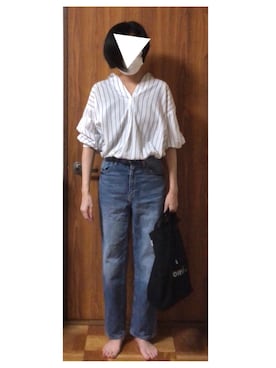 「スキッパーシャツ」｜「アイテム（キャミソール）」を使った、Yマンさん（レディース・162cm）の夏コーディネート