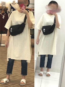 ボディバッグ ウエストポーチを使った Tシャツワンピース のコーディネート一覧 Wear
