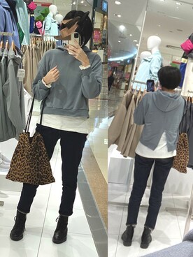 「reca（レカ）のアイテム（パーカー）」を使った、Yマンさん（レディース・162cm）の冬コーディネート
