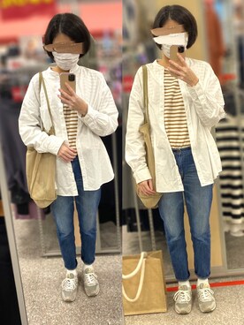 「SEVENDAYS=SUNDAY（セブンデイズサンデイ）のアイテム（シャツ/ブラウス）」を使った、Yマンさん（レディース・162cm）の春コーディネート