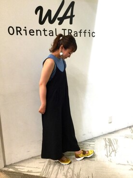 「ワンピース×スニーカー」｜「アイテム（オールインワン・サロペット）」を使った、ORientalTRaffic 阪急西宮ガーデンズ店さん（レディース・162cm）の夏コーディネート