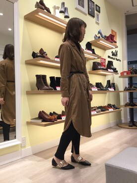 「オリエンタルトラフィック」｜「アイテム（シャツワンピース）」を使った、ORientalTRaffic 阪急西宮ガーデンズ店さん（レディース・162cm）の冬コーディネート