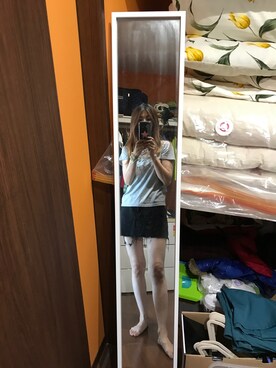 「MOUSSY（マウジー）のアイテム（デニムスカート、ブラック系）」を使った、しんうんさん（レディース・162cm）の夏コーディネート