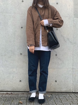 「apres jour（アプレジュール）のアイテム（パンツ）」を使った、おはなさん（レディース・168cm）の秋コーディネート