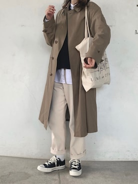 「アイテム（ステンカラーコート）」を使った、おはなさん（レディース・168cm・20代）の秋コーディネート