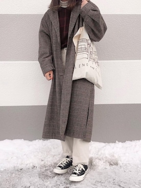 「MERLOT（メルロー）のアイテム（その他アウター）」を使った、おはなさん（レディース・168cm）の冬コーディネート